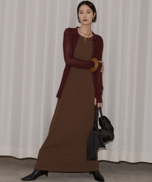 yae（ヤエ）の「Polo cardigan / ポロカーディガン（カーディガン/ボレロ・レディース・グレー/ブラウン/パープル・FREE）」の20枚目の写真