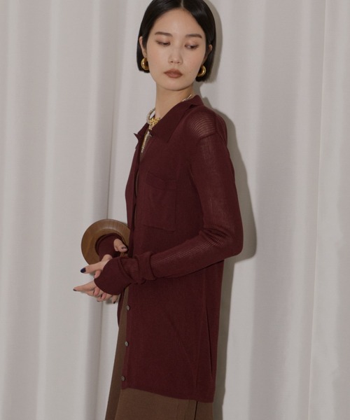 yae（ヤエ）の「Polo cardigan / ポロカーディガン（カーディガン/ボレロ・レディース・グレー/ブラウン/パープル・FREE）」の18枚目の写真