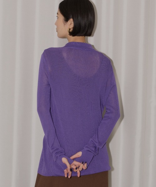 yae(ヤエ)の「Polo cardigan / ポロカーディガン(カーディガン/ボレロ・レディース・グレー/ブラウン/パープル・FREE)」の7枚目の写真