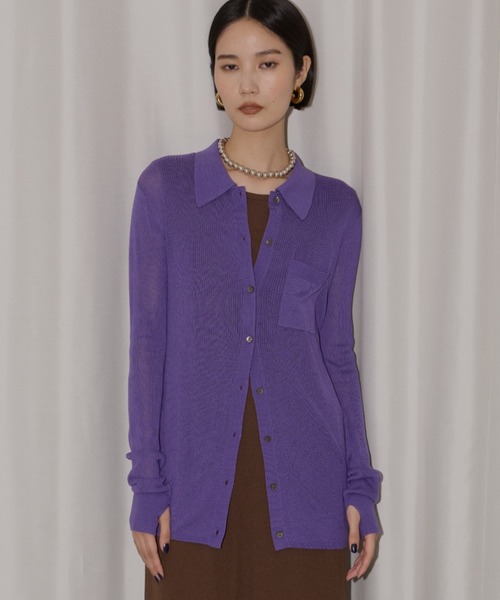 yae（ヤエ）の「Polo cardigan / ポロカーディガン（カーディガン/ボレロ・レディース・グレー/ブラウン/パープル・FREE）」の21枚目の写真