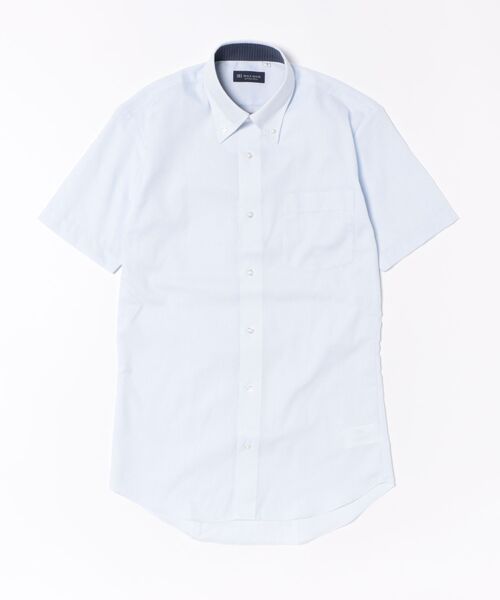 TOKYO SHIRTS(トウキョウシャツ)の「【吸水速乾】 形態安定ノンアイロン ボタンダウン 半袖ビジネスワイシャツ(ビジネスシャツ・メンズ・サックスブルー・首回り41cm/首回り39cm/首回り42cm/首回り43cm/首回り37cm)」の3枚目の写真