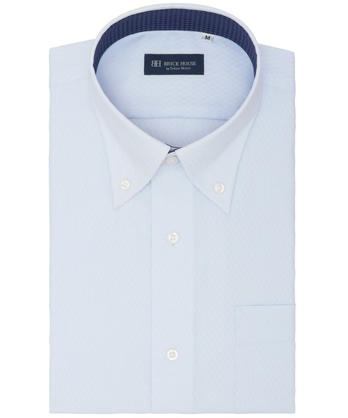 TOKYO SHIRTS(トウキョウシャツ)の「【吸水速乾】 形態安定ノンアイロン ボタンダウン 半袖ビジネスワイシャツ(ビジネスシャツ・メンズ・サックスブルー・首回り41cm/首回り39cm/首回り42cm/首回り43cm/首回り37cm)」の1枚目の写真