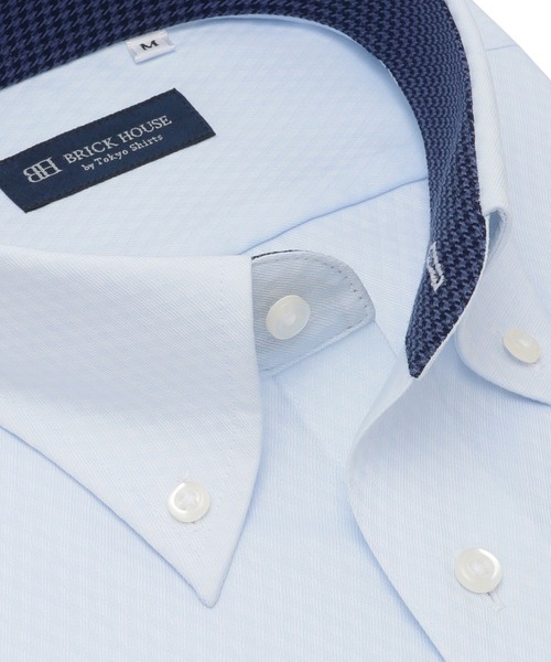 TOKYO SHIRTS(トウキョウシャツ)の「【吸水速乾】 形態安定ノンアイロン ボタンダウン 半袖ビジネスワイシャツ(ビジネスシャツ・メンズ・サックスブルー・首回り41cm/首回り39cm/首回り42cm/首回り43cm/首回り37cm)」の5枚目の写真