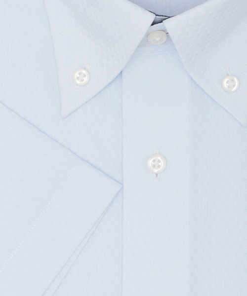 TOKYO SHIRTS(トウキョウシャツ)の「【吸水速乾】 形態安定ノンアイロン ボタンダウン 半袖ビジネスワイシャツ(ビジネスシャツ・メンズ・サックスブルー・首回り41cm/首回り39cm/首回り42cm/首回り43cm/首回り37cm)」の6枚目の写真