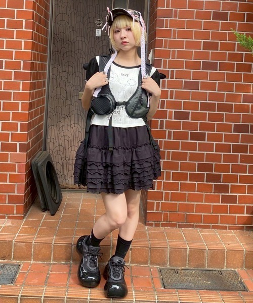 Candy Stripper（キャンディストリッパー）の「COTTON LACE FRILL スカート（スカート・レディース・ピンク/オフホワイト/ブラック・FREE）」の11枚目の写真