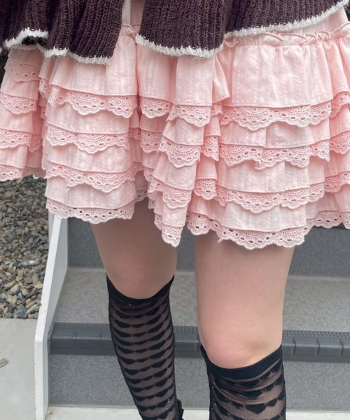 Candy Stripper（キャンディストリッパー）の「COTTON LACE FRILL スカート（スカート・レディース・ピンク/オフホワイト/ブラック・FREE）」の22枚目の写真