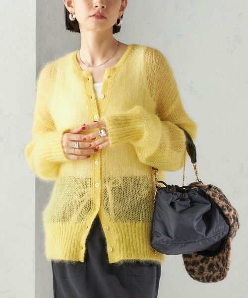セール】モヘヤ クルーネック カーディガン（カーディガン/ボレロ