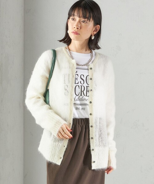 セール】モヘヤ クルーネック カーディガン（カーディガン/ボレロ