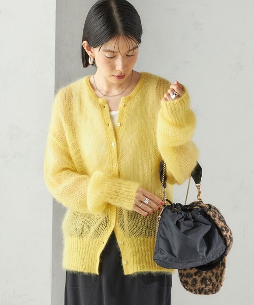 セール】モヘヤ クルーネック カーディガン（カーディガン/ボレロ