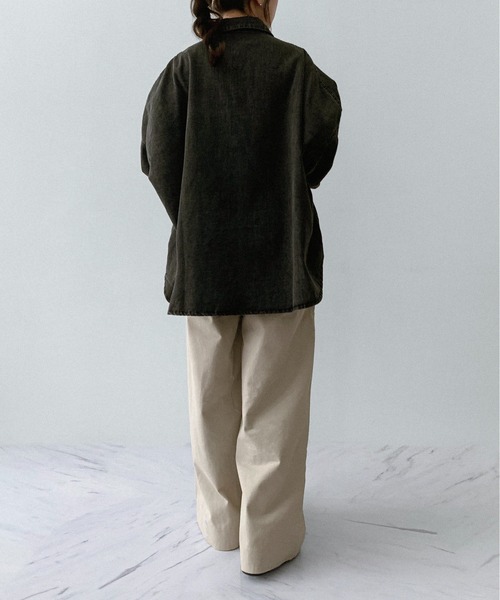 on:nue（オンニュ）の「【on:nue】 [着用動画あり！/ ユニセックス] ヴィンテージライクオーバーデニムシャツ /2025 AW COLLECTION（シャツ/ブラウス・レディース・ブルー/グレー・FREE）」の17枚目の写真