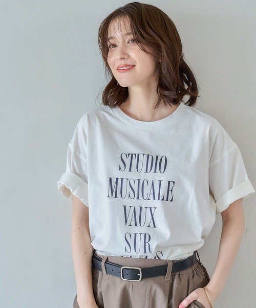 studio CLIP（スタディオクリップ）の「アソートカラーロゴTシャツ（Tシャツ/カットソー・レディース・オフホワイト/アイボリー/チャコール/ラベンダー・FREE）」の2枚目の写真