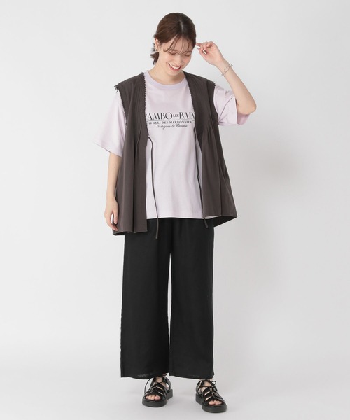 studio CLIP（スタディオクリップ）の「アソートカラーロゴTシャツ（Tシャツ/カットソー・レディース・オフホワイト/アイボリー/チャコール/ラベンダー・FREE）」の7枚目の写真