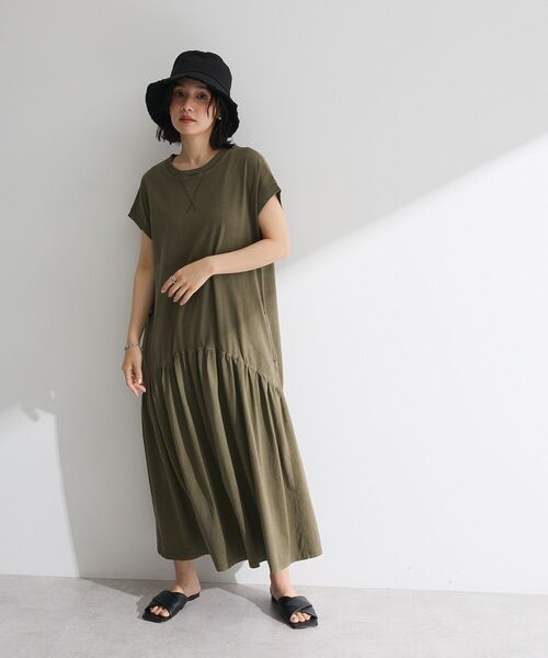 Sugar spoon（シュガースプーン）の「・SUGAR SPOON フレンチギャザーカットワンピ（ワンピース・レディース・カーキ/ダークベージュ/チャコールグレー・FREE）」の15枚目の写真