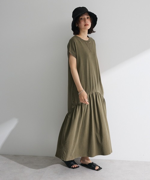 Sugar spoon（シュガースプーン）の「・SUGAR SPOON フレンチギャザーカットワンピ（ワンピース・レディース・カーキ/ダークベージュ/チャコールグレー・FREE）」の3枚目の写真