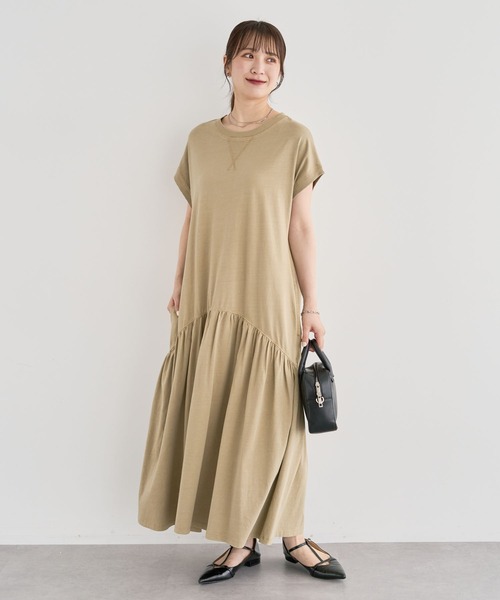Sugar spoon（シュガースプーン）の「・SUGAR SPOON フレンチギャザーカットワンピ（ワンピース・レディース・カーキ/ダークベージュ/チャコールグレー・FREE）」の2枚目の写真