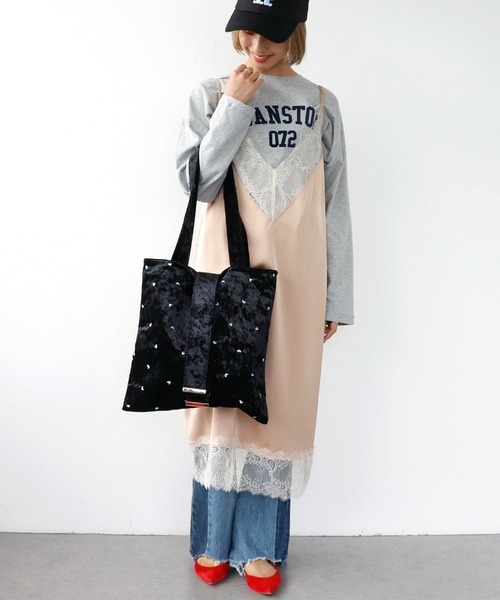 Three Four Time（ｽﾘｰﾌｫｰﾀｲﾑ）の「ハートエンブロイダリートート（トートバッグ・レディース・グレー/ブラック/ブラウン/ホワイト・FREE）」の9枚目の写真