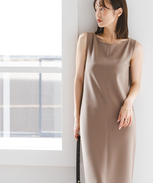 Noble（ノーブル）の「【洗える】ニットライクジョーゼット2wayワンピース（ワンピース・レディース・カーキ/ブラック・36/38）」の9枚目の写真