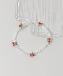 SMELLY | チェリーモチーフクリアビーズブレスレット(ブレスレット)