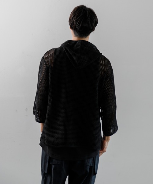 ARMY TWILL COTTON MESH HOODIE