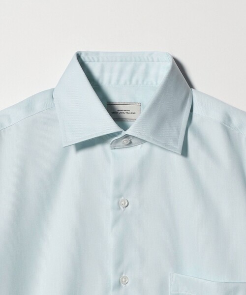 セール】コットン ナローストライプ ワイドカラー ドレスシャツ