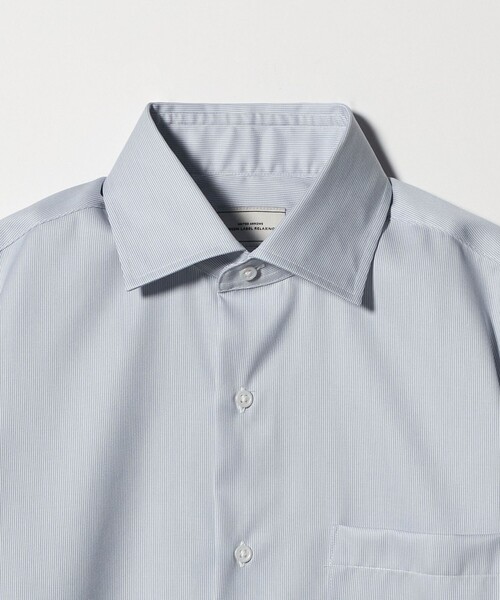 セール】コットン ナローストライプ ワイドカラー ドレスシャツ