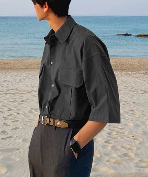 NOWLE（ノウル）の「【NOWLE】リラックスフィット ワークポケット シャツ（シャツ/ブラウス・メンズ・ブラック/カーキ/グレー・MEDIUM/LARGE）」の10枚目の写真