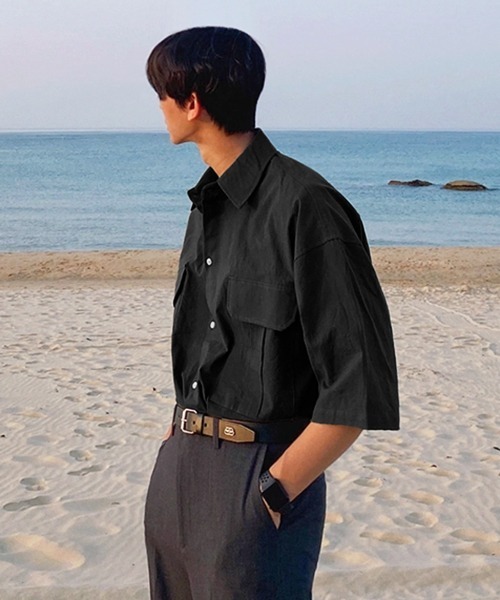 NOWLE（ノウル）の「【NOWLE】リラックスフィット ワークポケット シャツ（シャツ/ブラウス・メンズ・ブラック/カーキ/グレー・MEDIUM/LARGE）」の5枚目の写真