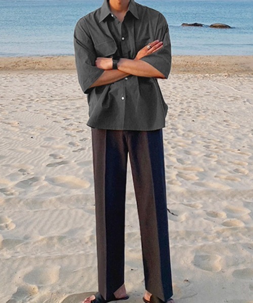 NOWLE（ノウル）の「【NOWLE】リラックスフィット ワークポケット シャツ（シャツ/ブラウス・メンズ・ブラック/カーキ/グレー・MEDIUM/LARGE）」の11枚目の写真