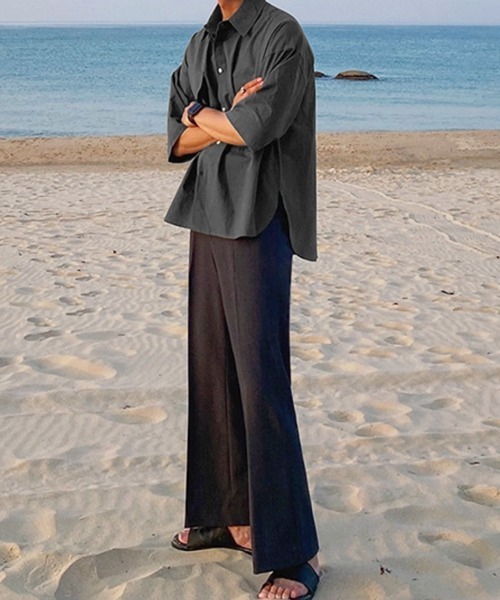 NOWLE（ノウル）の「【NOWLE】リラックスフィット ワークポケット シャツ（シャツ/ブラウス・メンズ・ブラック/カーキ/グレー・MEDIUM/LARGE）」の12枚目の写真