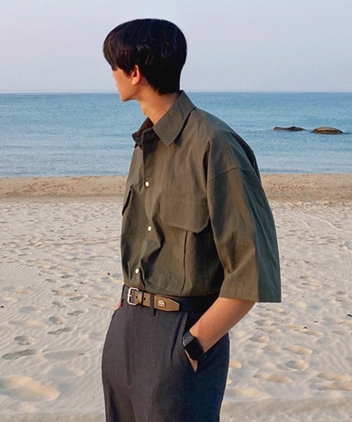 NOWLE（ノウル）の「【NOWLE】リラックスフィット ワークポケット シャツ（シャツ/ブラウス・メンズ・ブラック/カーキ/グレー・MEDIUM/LARGE）」の16枚目の写真