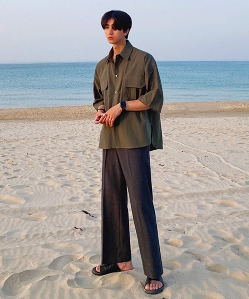 NOWLE（ノウル）の「【NOWLE】リラックスフィット ワークポケット シャツ（シャツ/ブラウス・メンズ・ブラック/カーキ/グレー・MEDIUM/LARGE）」の22枚目の写真