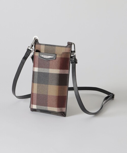 BLACK LABEL CRESTBRIDGE(ブラックレーベル・クレストブリッジ)の「【一部店舗限定】PVCクレストブリッジチェックスマホショルダー(スマホケース/カバー・メンズ・レッド系その他3/ベージュ系その他5・FREE)」の1枚目の写真