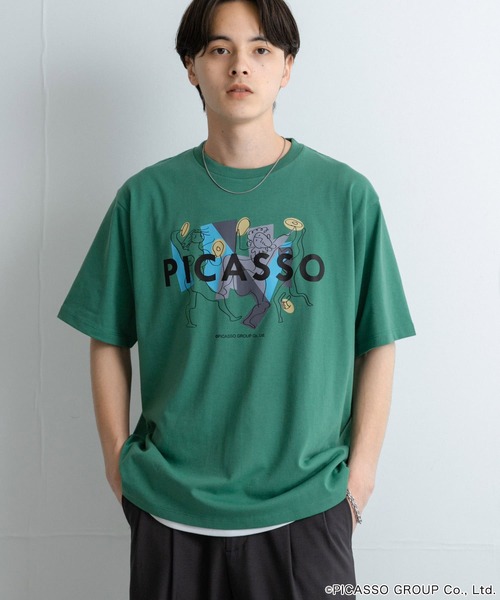 SENSE OF PLACE by URBAN RESEARCH（センスオブプレイスバイアーバンリサーチ）の「PICASSO SHORT-SLEEVE T-SHIRTS B（Tシャツ/カットソー・メンズ・ブラック/ホワイト/グリーン/ベージュ・MEDIUM/LARGE）」の4枚目の写真