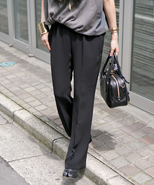 AP STUDIO(エーピーストゥディオ)の「ジョーゼットプルオンパンツ(スラックス・レディース・ブラック/オリーブ・40/38/36/34)」の12枚目の写真