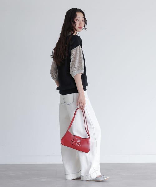 somari imagination(ソマリ イマジネーション)の「『袖レース配色ポロニット』(ポロシャツ・レディース・杢グレー/ブラック・2/1)」の19枚目の写真