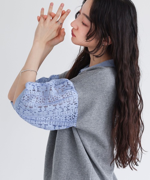 somari imagination(ソマリ イマジネーション)の「『袖レース配色ポロニット』(ポロシャツ・レディース・杢グレー/ブラック・2/1)」の22枚目の写真