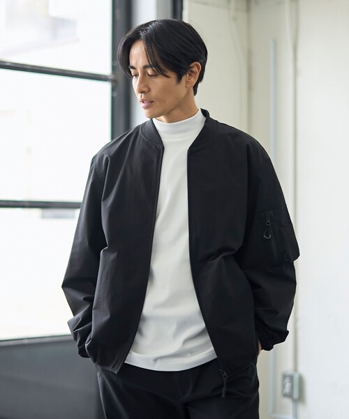 coen（コーエン）の「ハイカーテックブルゾン【防シワ/ストレッチ/撥水/ウォッシャブル】（MA-1・メンズ・ブラック/ダークブラウン/ダークグレー・S/M/L/XL）」の21枚目の写真
