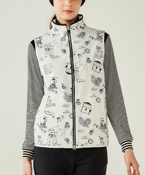 PICONE CLUB レディースベスト 保温撥水総柄ジップベスト（ベスト）｜Picone CLUB（ピッコーネ