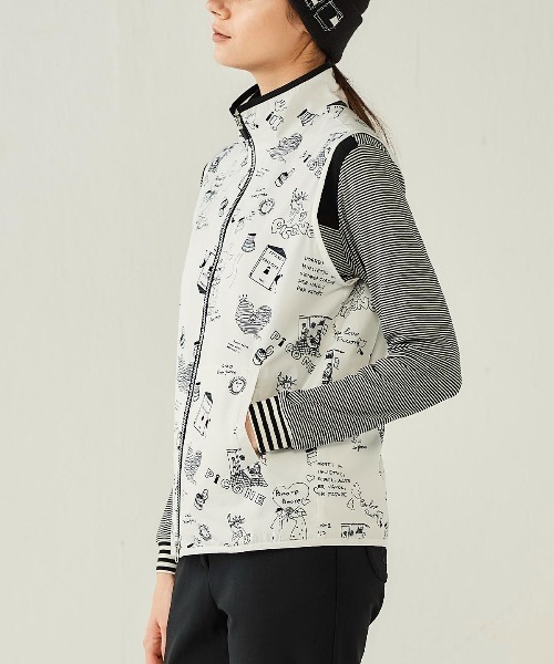 保温撥水総柄ジップベスト（ベスト）｜Picone CLUB（ピッコーネ