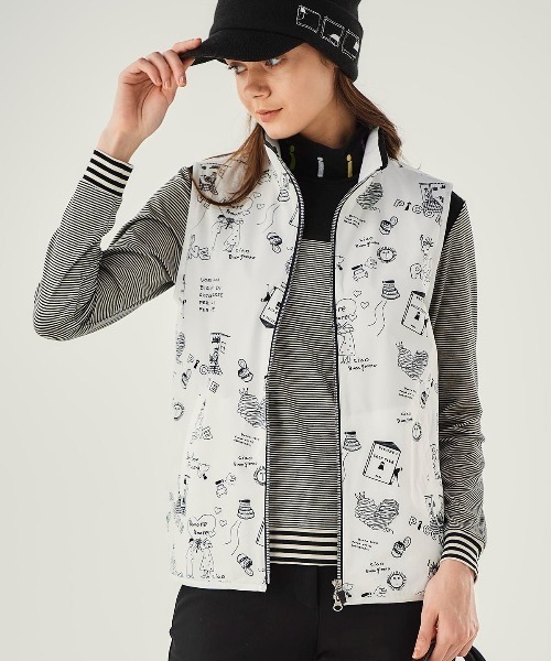 保温撥水総柄ジップベスト（ベスト）｜Picone CLUB（ピッコーネクラブ