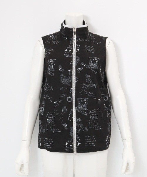 PICONE CLUB レディースベスト 保温撥水総柄ジップベスト（ベスト）｜Picone CLUB（ピッコーネ