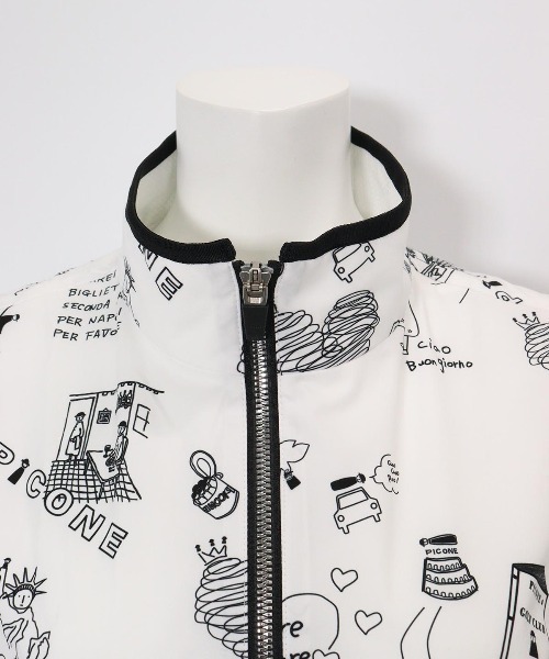 保温撥水総柄ジップベスト（ベスト）｜Picone CLUB（ピッコーネクラブ