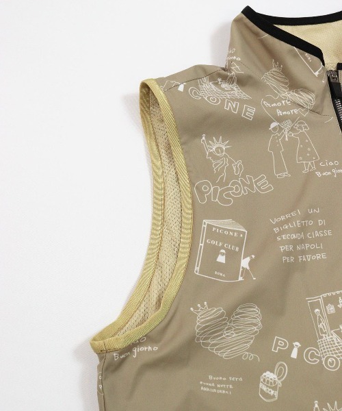保温撥水総柄ジップベスト（ベスト）｜Picone CLUB（ピッコーネ
