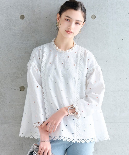 トップスパターン② Cabbage フラワーパターン刺繍トップス（シャツ/ブラウス）｜Chesty