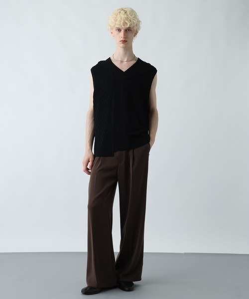 HARE(ハレ)の「アシメニットベスト(HARE)(ベスト・メンズ・グレー/ブルー/ブラック・FREE)」の4枚目の写真