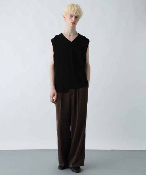 HARE(ハレ)の「アシメニットベスト(HARE)(ベスト・メンズ・グレー/ブルー/ブラック・FREE)」の5枚目の写真