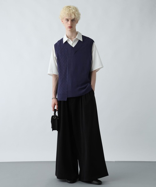 HARE(ハレ)の「アシメニットベスト(HARE)(ベスト・メンズ・グレー/ブルー/ブラック・FREE)」の8枚目の写真