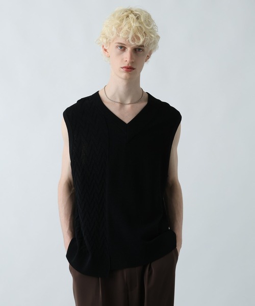 HARE(ハレ)の「アシメニットベスト(HARE)(ベスト・メンズ・グレー/ブルー/ブラック・FREE)」の10枚目の写真