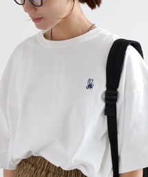 cepo | ワンポイントクマ刺繍ドロップ半袖Tee(Tシャツ/カットソー)
