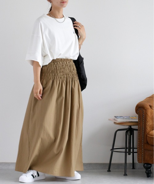 cepo（セポ）の「ワンポイントクマ刺繍ドロップ半袖Tee（Tシャツ/カットソー・レディース・ブラック/ブラウン/ベージュ/オフホワイト・M）」の6枚目の写真